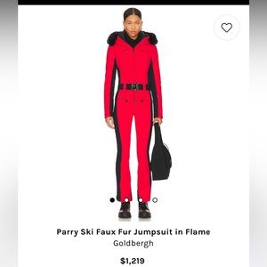 Goldbergh Parry Ski Faux Fur Jumpsuit in Flame Small